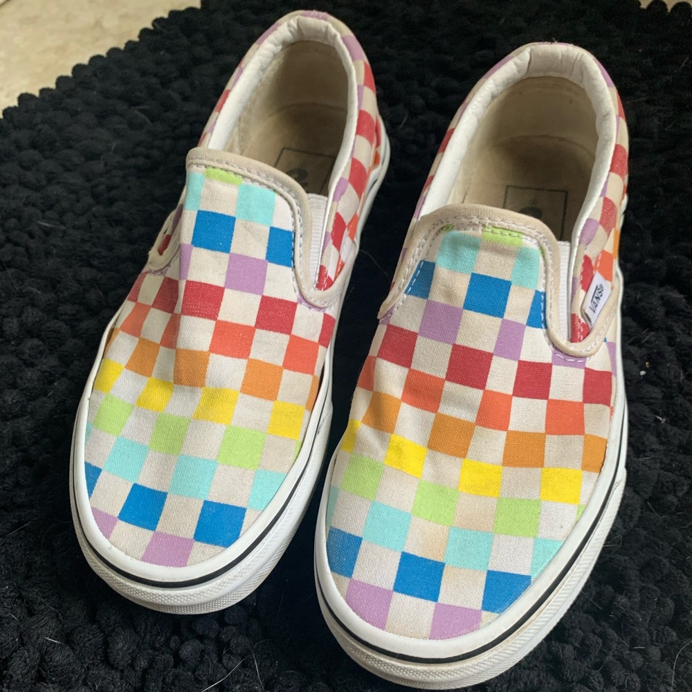 Rainbow checkered Vans